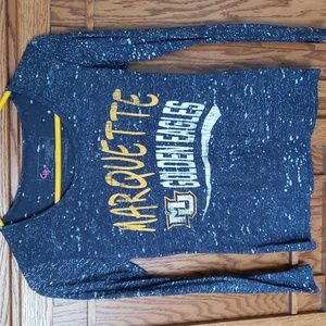 Women's Marquette Golden Eagles Long Sleeve Blue Campus Heritage Shirt Sz. S